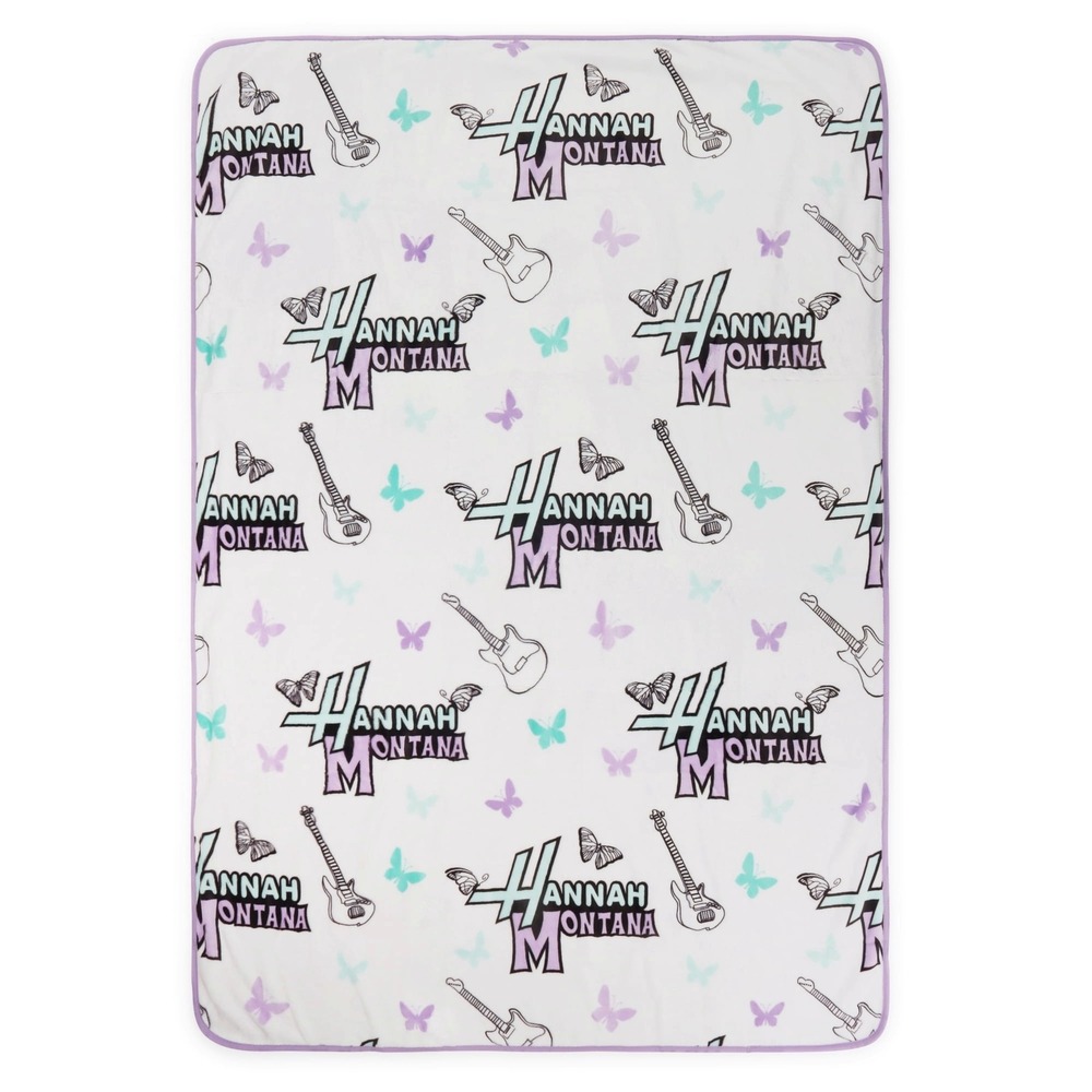 Hannah Montana Silk Touch Throw Polyester White Butterfly 50in x 70in NEW